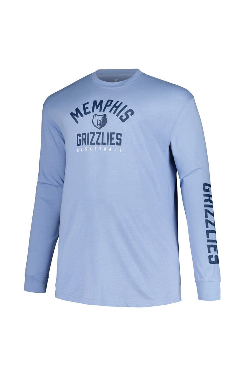 FANATICS Men's Fanatics Branded Navy/Light Blue Memphis Grizzlies Big & Tall Short Sleeve & Long Sleeve T-Shirt Set, Alternate, color, 