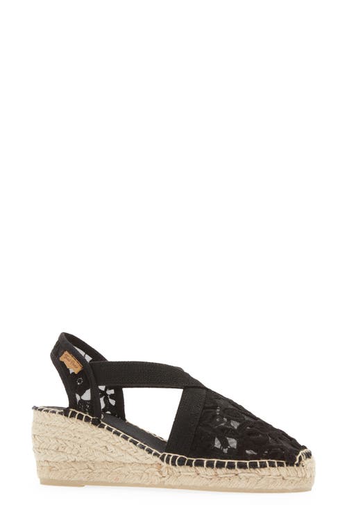 Toni Pons Terra Espadrille Wedge In Black Fabric