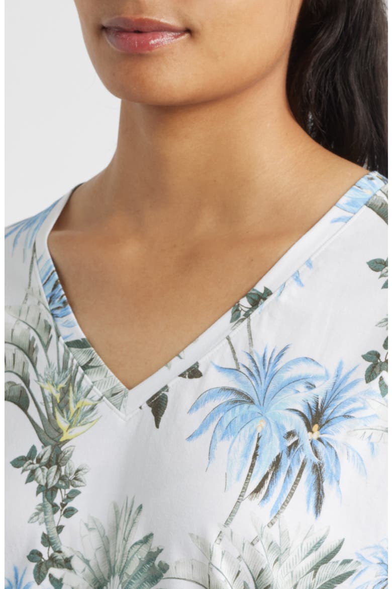 Kauai Palisade Palms V-Neck T-Shirt, Alternate, color, WHITE
