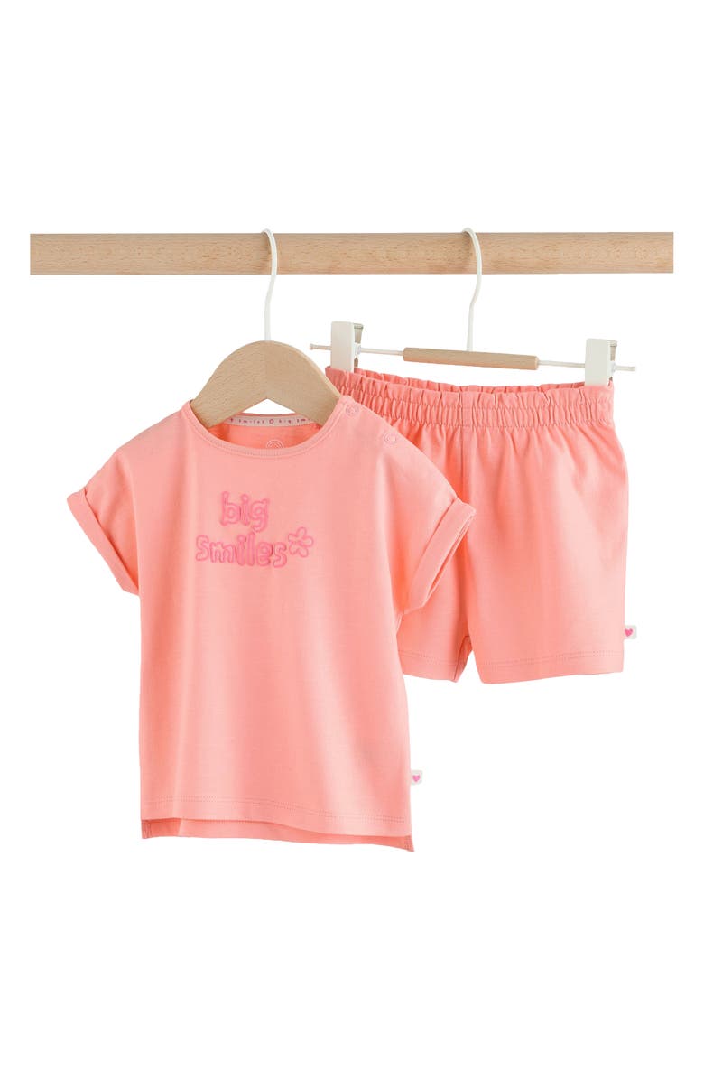 NEXT Appliqué T-Shirt & Shorts, Main, color, Pink