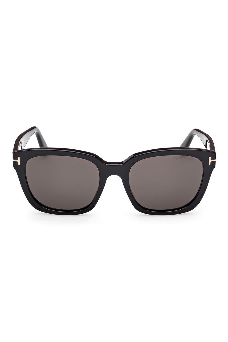 Haylay 53mm Square Sunglasses (Nordstrom Exclusive), Main, color, SHINY BLACK ECO / SMOKE LENSES