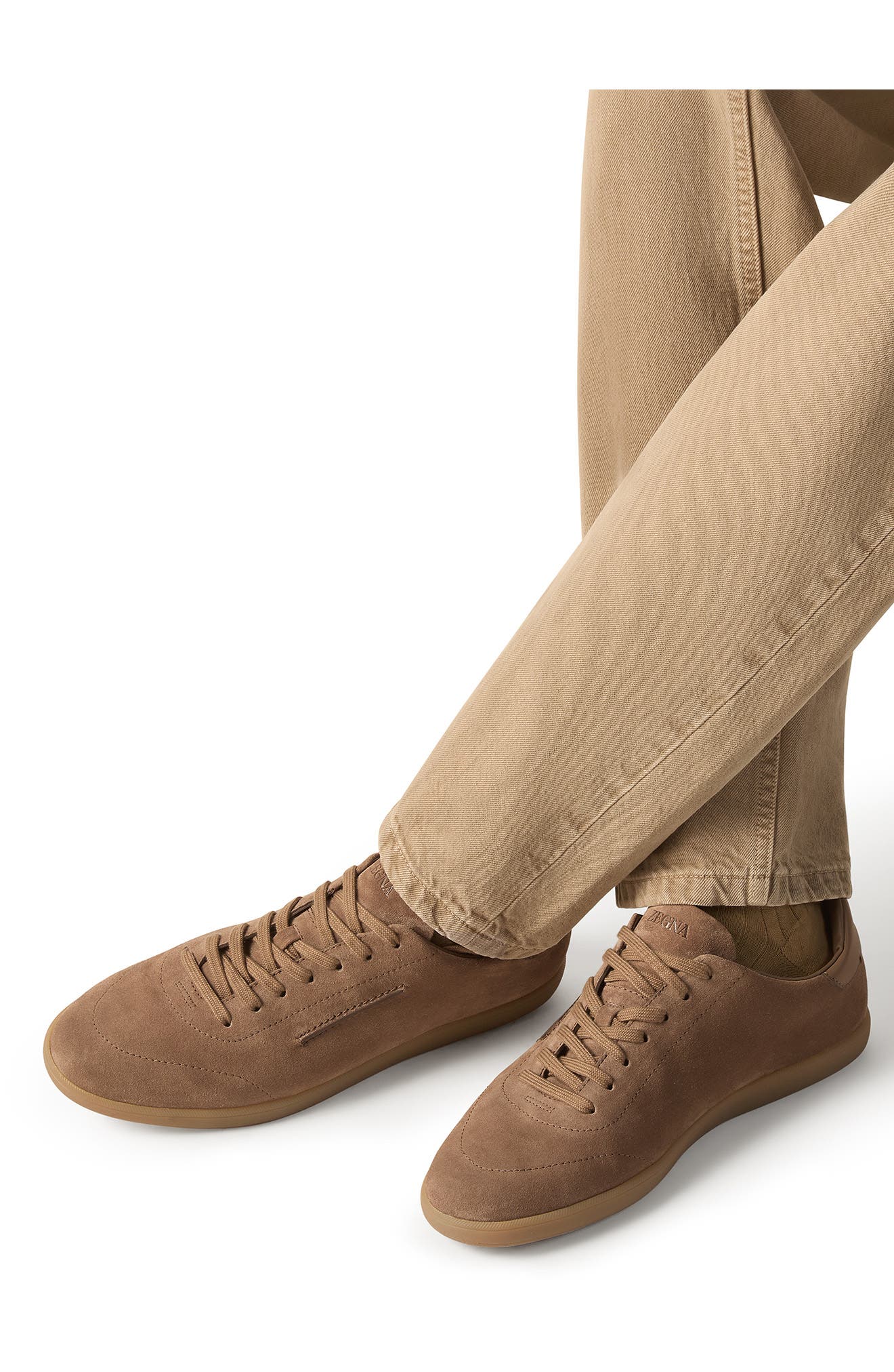 232 Suede Sneaker, Alternate, color, DARK BEIGE