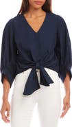 Karen Kane Tie Front Cotton Top