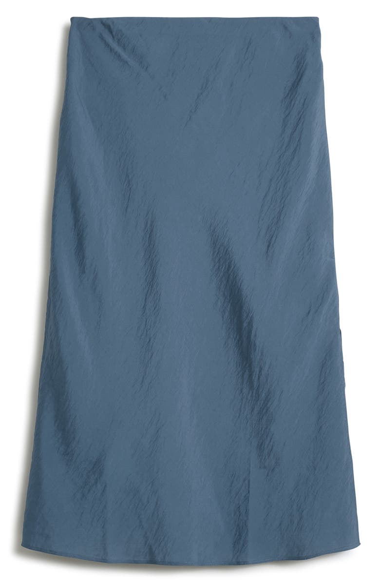 Madewell Crinkled Satin Slip Skirt, Alternate, color, Curfew
