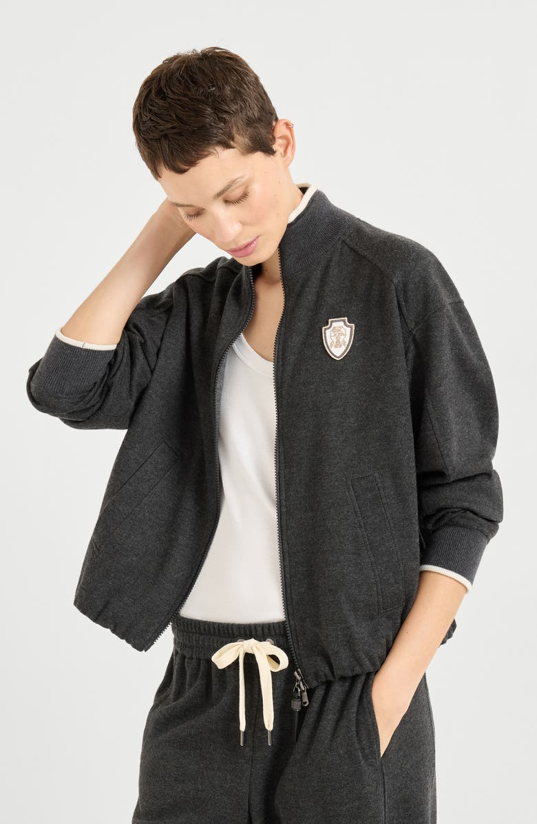 Brunello Cucinelli Double jersey sweatshirt, Alternate, color, Dark Grey