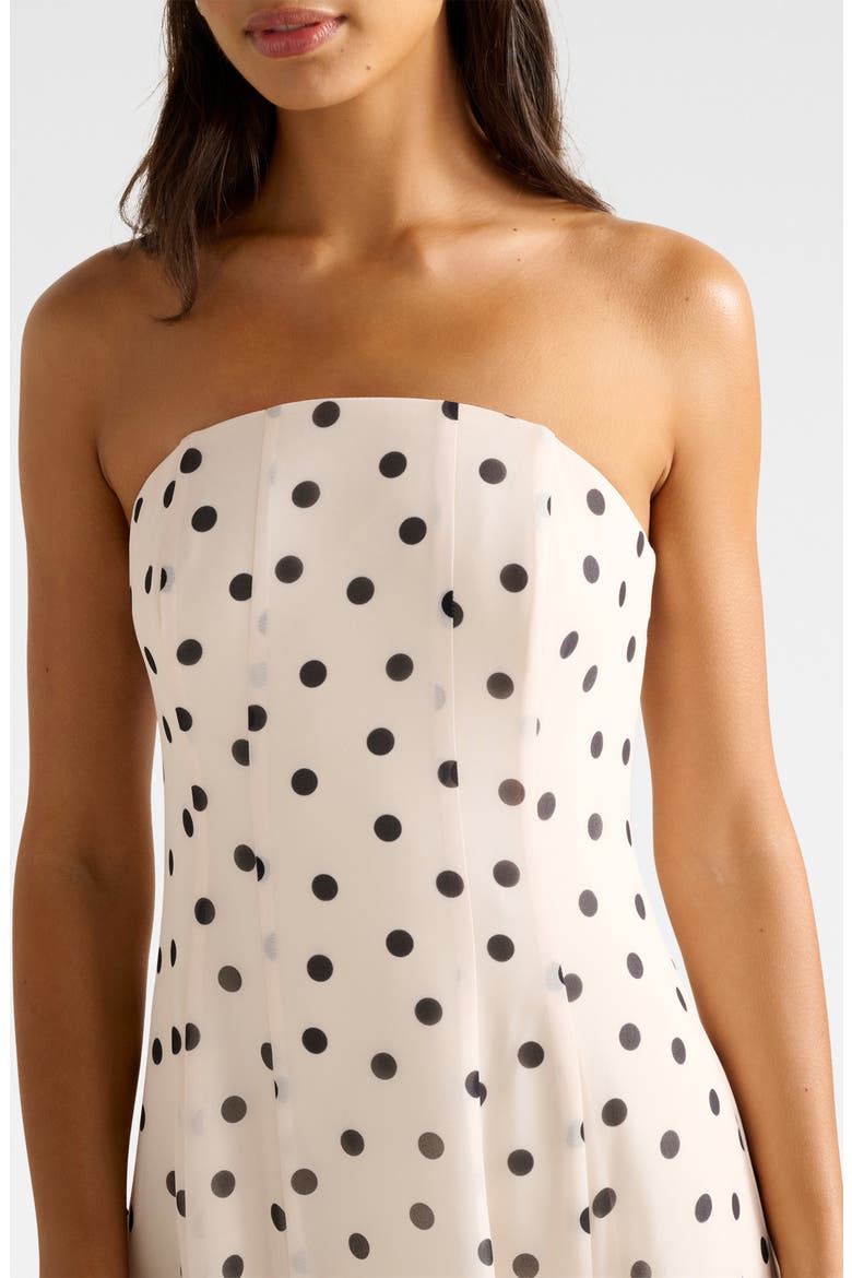 Kimora Dot Print Strapless Maxi Dress, Alternate, color, PORCELAIN SPOT