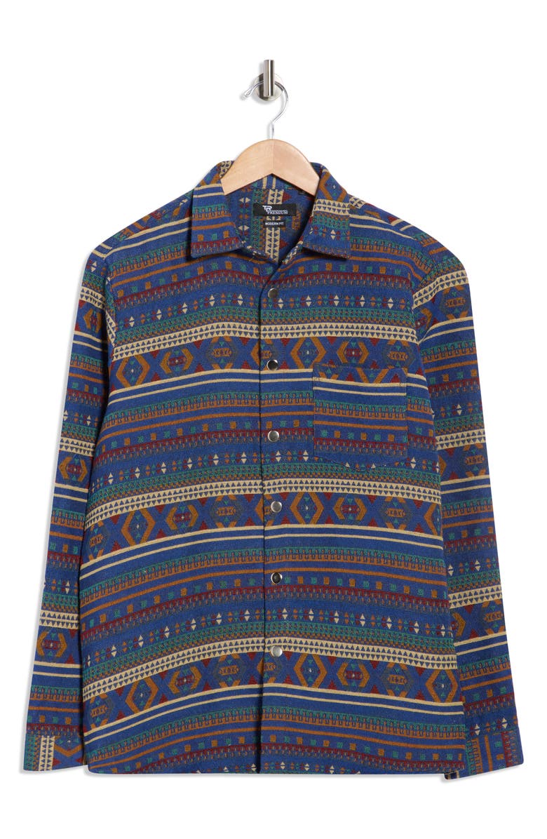 T.R. PREMIUM Tapestry Shirt Jacket, Alternate, color, Purple