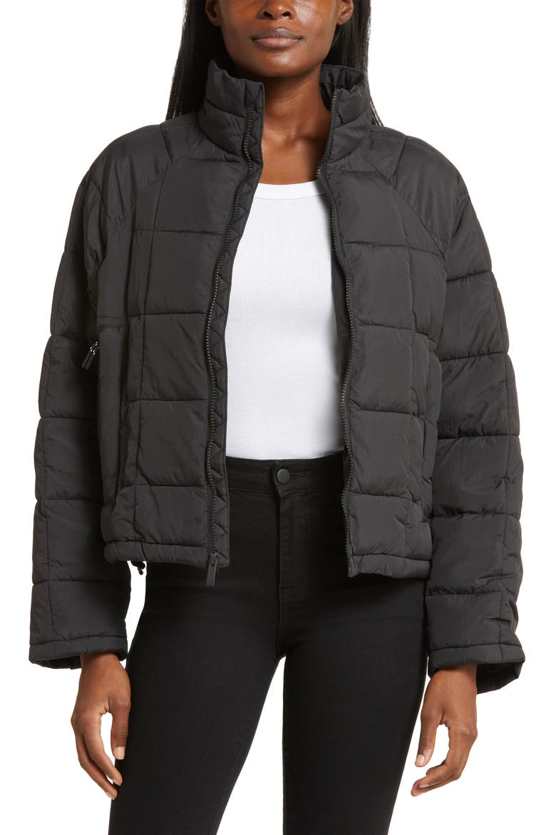 Nellie Packable Puffer Jacket, Main, color, BLACK
