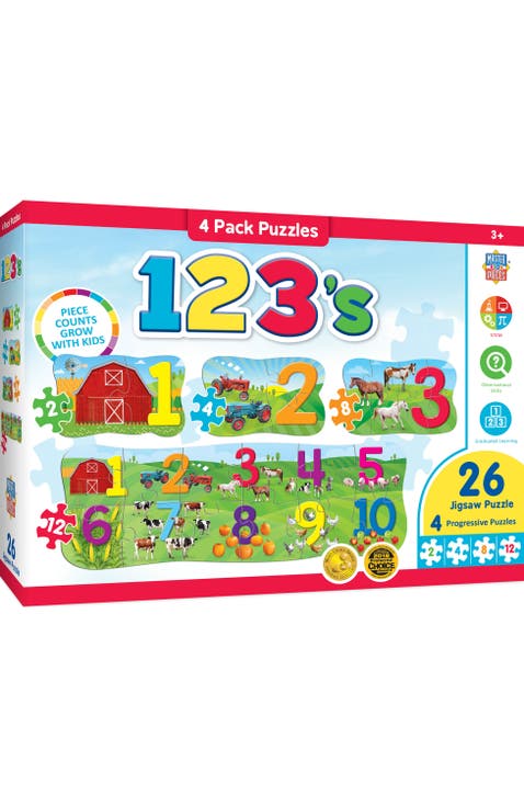 123's Educational 4-Pack Jigsaw Puzzles