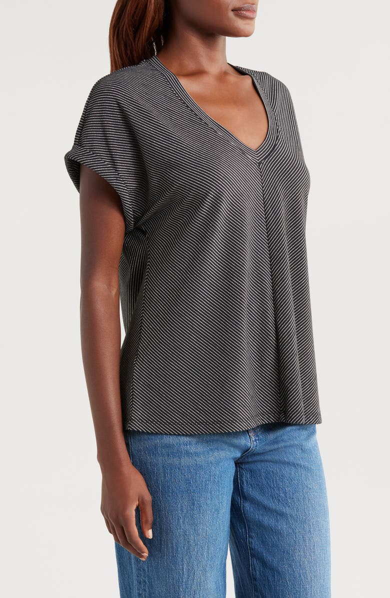 Tommy Bahama Kauai Tranquil Sea Metallic V-Neck T-Shirt, Alternate, color, 