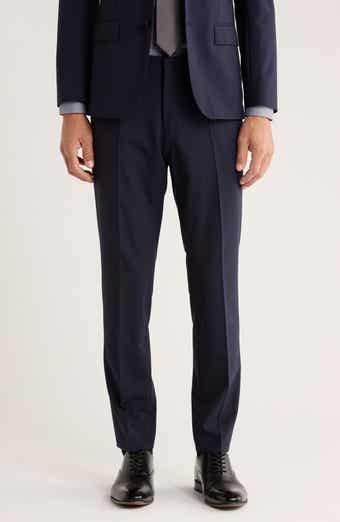 BOSS Genius Virgin Wool Blend Flat Front Dress Pants