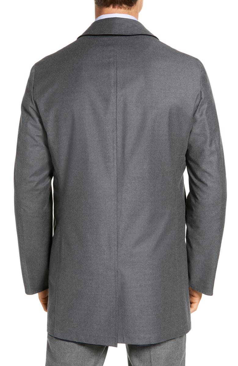 Hickey Freeman Classic Fit Reversible Wool & Silk Overcoat, Alternate, color, 