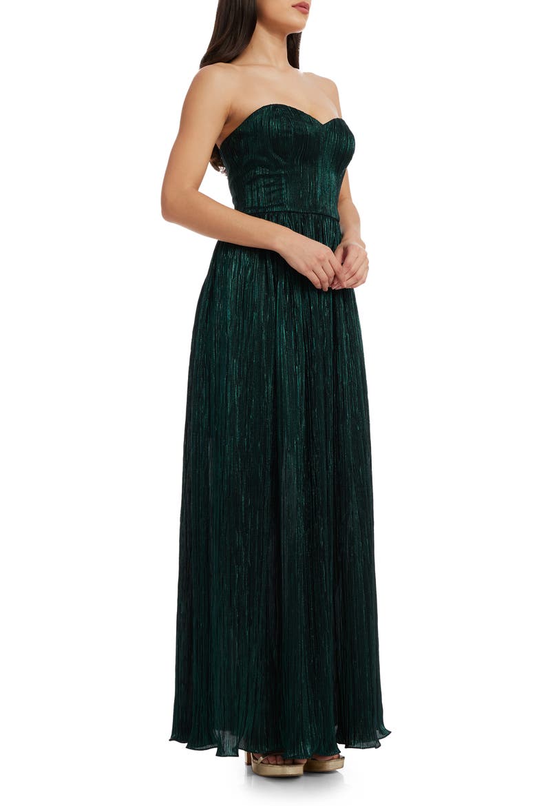 Audrina Strapless Gown, Alternate, color, DEEP EMERALD