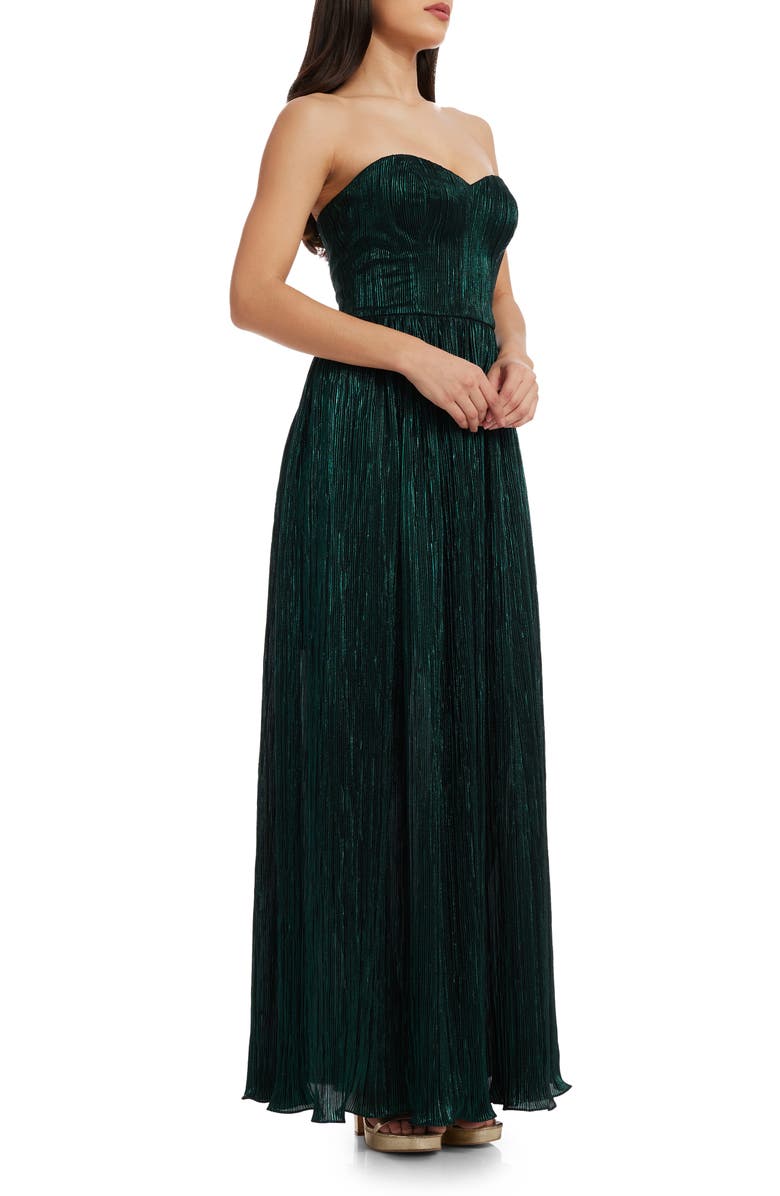 Dress the Population Audrina Strapless Gown, Alternate, color, Deep Emerald
