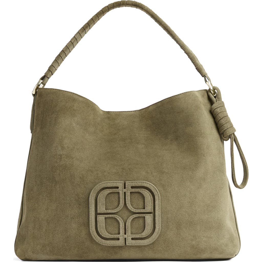 Lk Bennett Lou Lou Wrap Handle Leather Shoulder Bag In Green