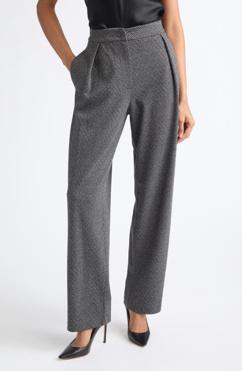 Chevron Jacquard Wide Leg Pants