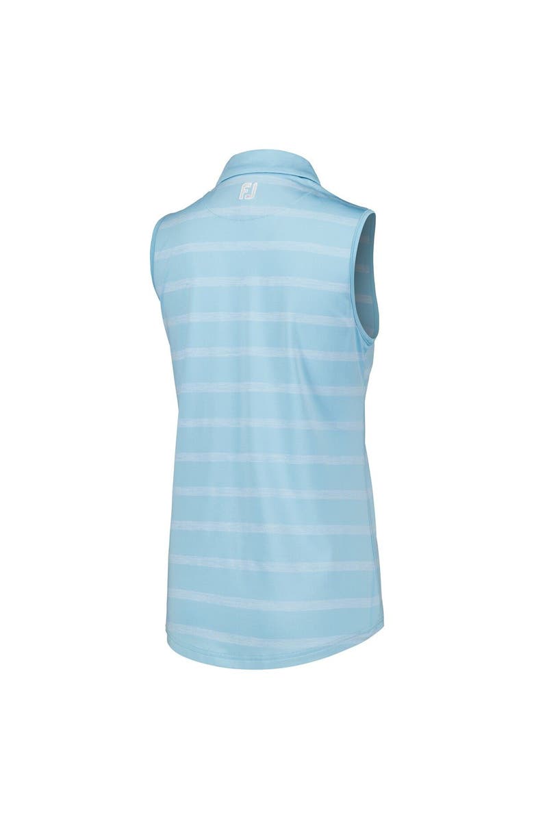 FOOTJOY Women's FootJoy Blue THE PLAYERS Space Dye Stripe Sleeveless Polo, Alternate, color, Blue