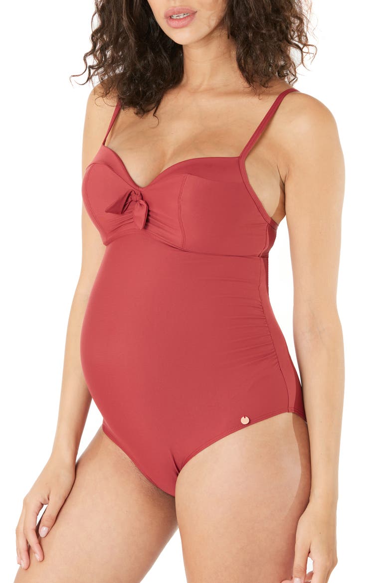 Monaco One-Piece Maternity Swimsuit, Main, color, TERRACOTA