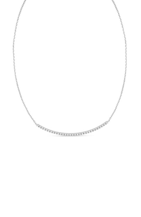 18K Gold Audrey Diamond Curve Bar Necklace