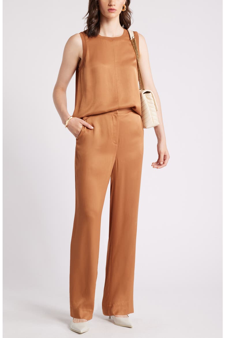 Rib Trim Tank Top, Alternate, color, TAN THRUSH