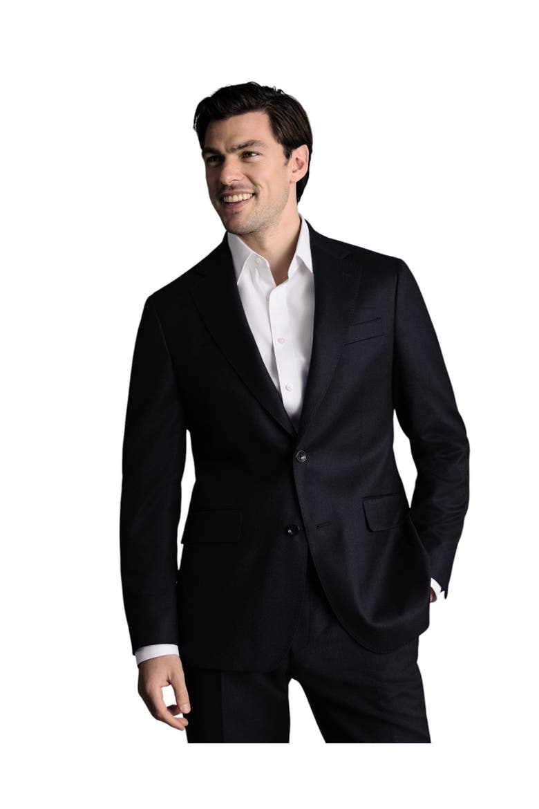 Slim Fit Italian Flannel Suit Jacket, Main, color, Navy
