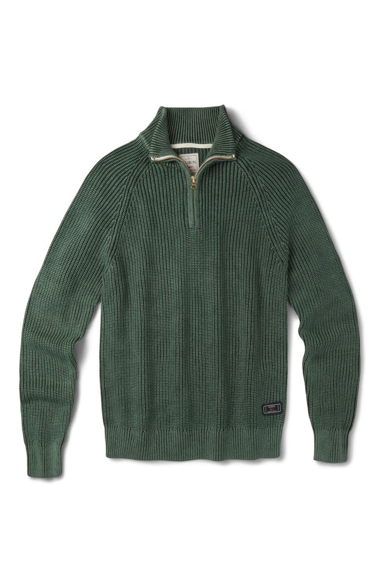 Aubin Martin Zip Neck Long Sleeve Jumper, Alternate, color, Khaki