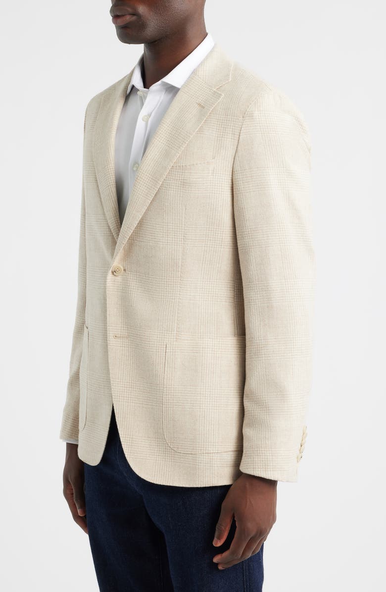 BOSS Heston Slim Fit Glen Plaid Wool Sport Coat, Alternate, color, Open Beige