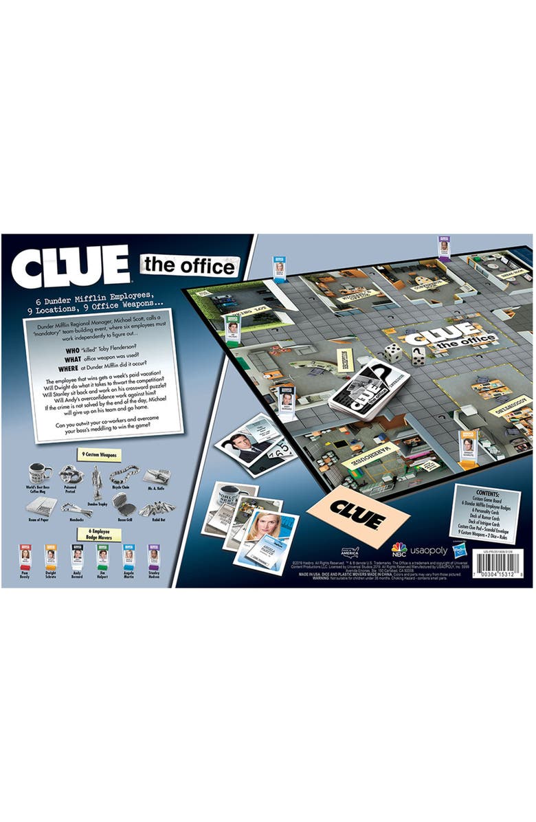 CLUE The Office Dunder Mifflin Mystery Board Game, Ages 9+, Alternate, color, Multicolored