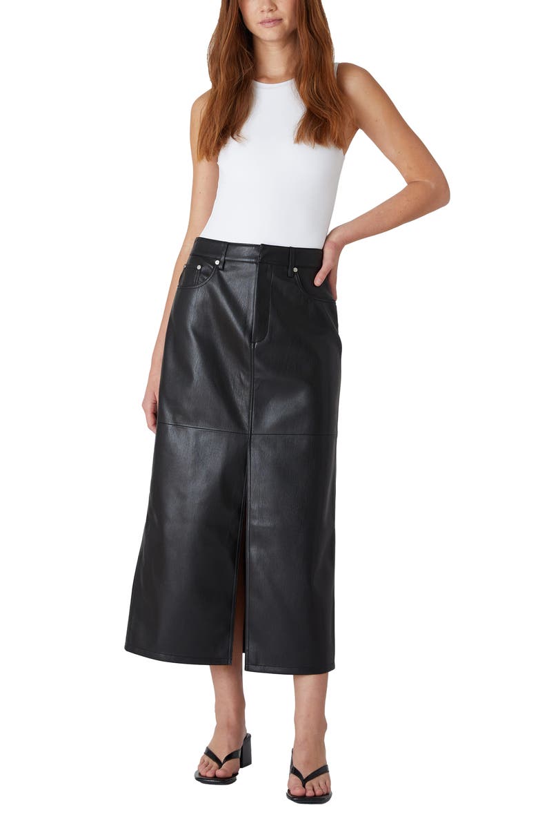 BLANKNYC Faux Leather Midi Skirt, Alternate, color, Done Deal