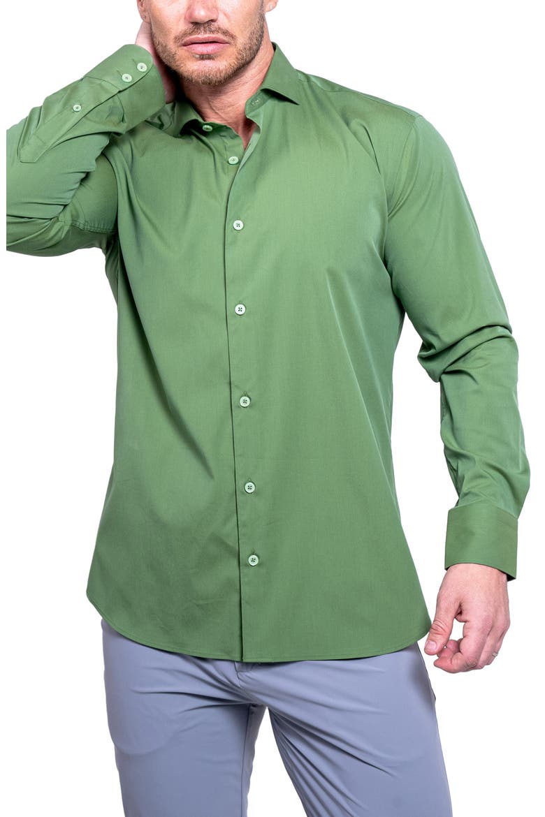 Einstein Aristocratluxestretch Button-Up Shirt, Alternate, color, GREEN