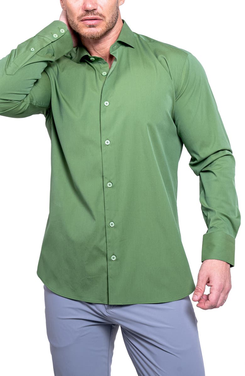 Maceoo Einstein Aristocratluxestretch Button-Up Shirt, Alternate, color, Green