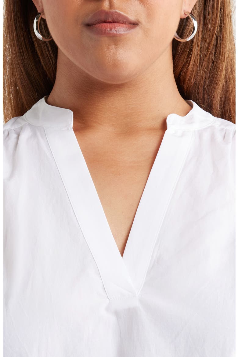 Shirred Cap Sleeve Top, Alternate, color, WHITE