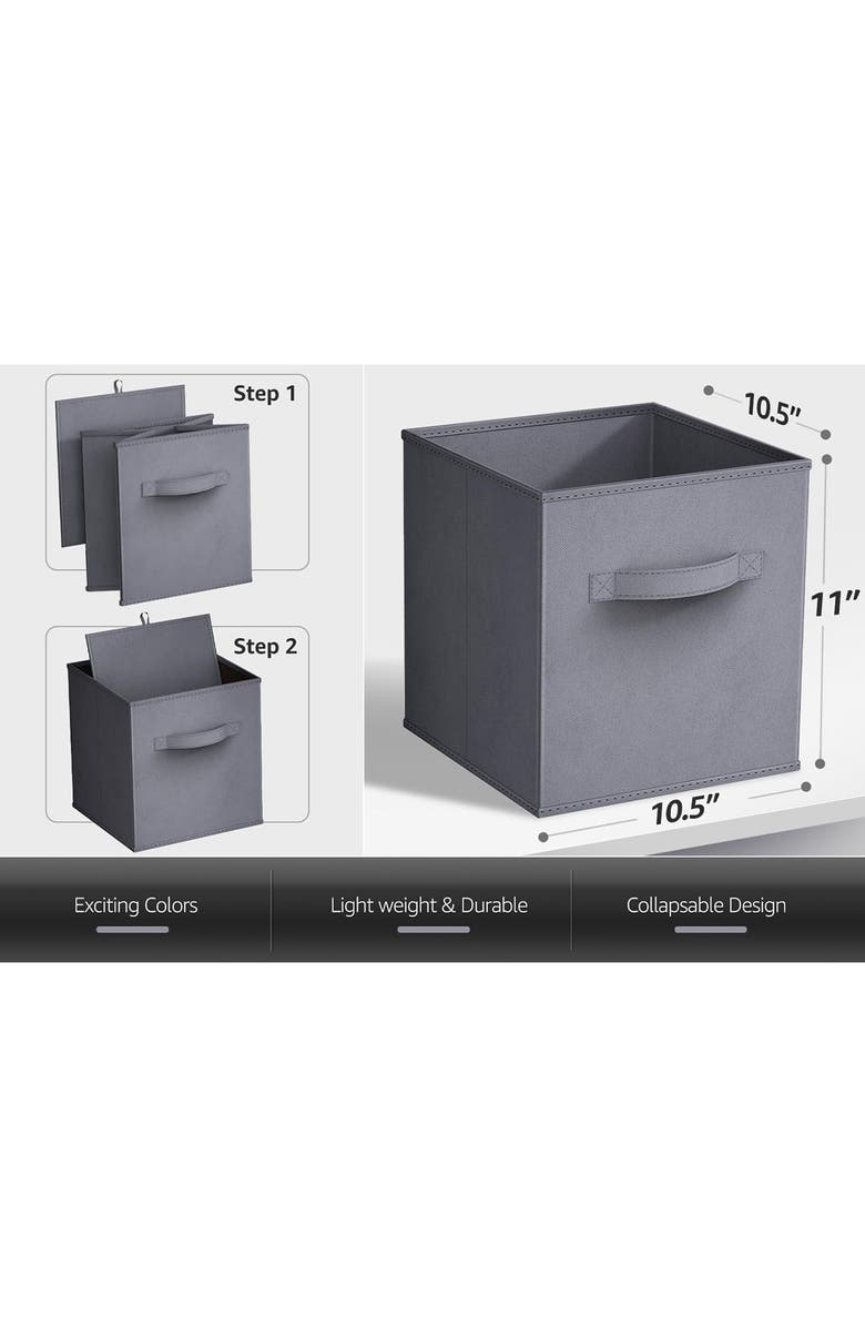 SORBUS Collapsible Storage Cube, Alternate, color, Gray