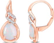 Julianna B. Opal & Diamond Leverback Earrings 10K