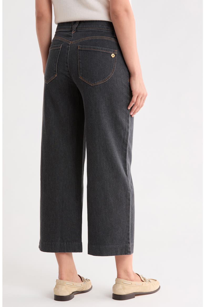 Contrast Stitched Wide Leg Crop Jeans, Alternate, color, GRAY W/ CONTRAST STITCH