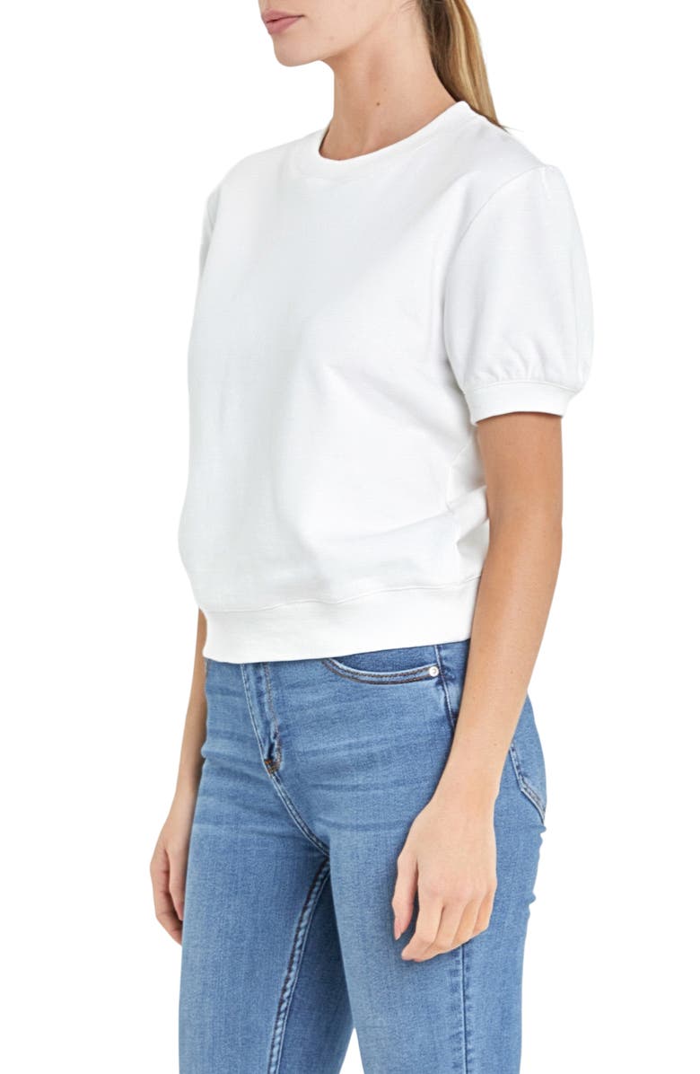 English Factory Short Sleeve French Terry Sweatshirt, Alternate, color, White