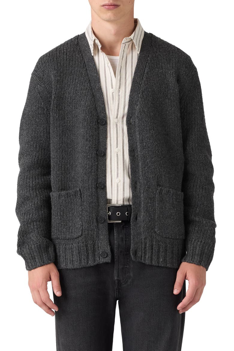 Mammoth Rib Cardigan, Main, color, OBSIDIAN HEATHER