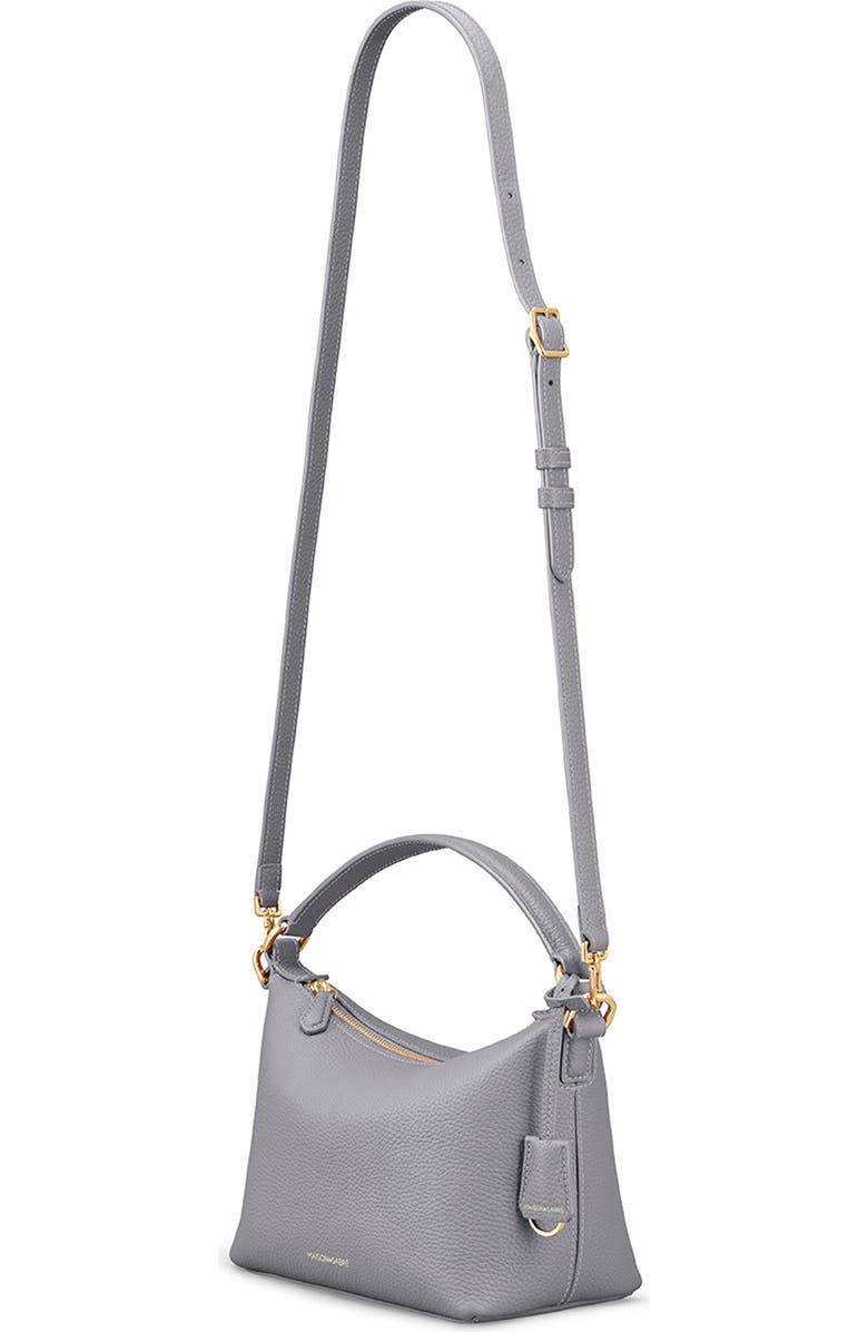 MAISON de SABRÉ Small Leather Soft Hobo, Alternate, color, Dove Grey