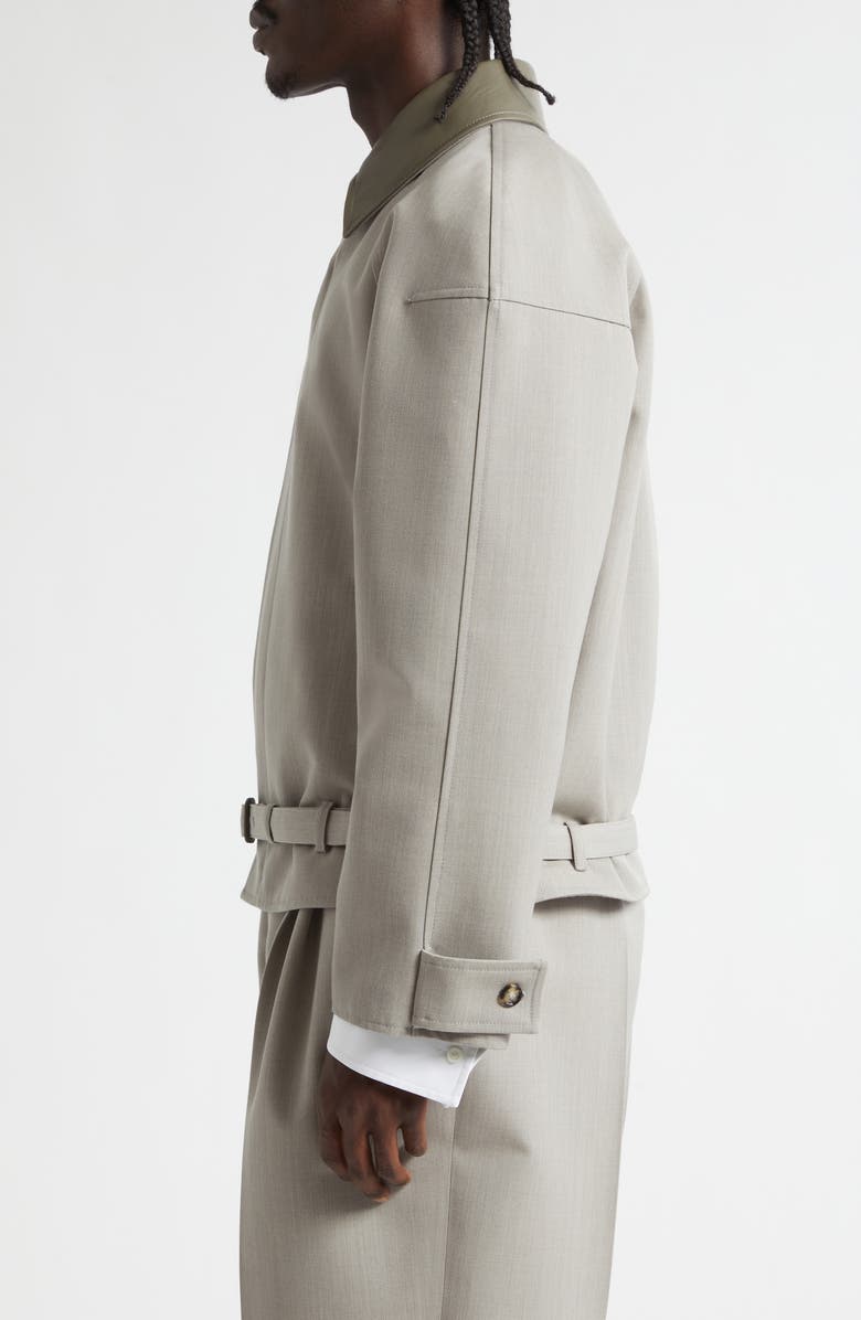 Bottega Veneta Oversize Wool Mélange Zip Jacket, Alternate, color, 1105 Stone Melange