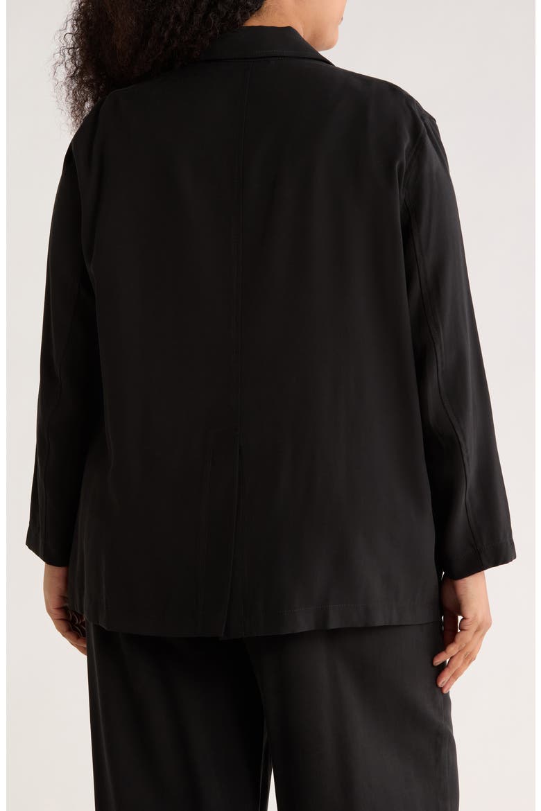 Oversize Brushed Twill Blazer, Alternate, color, BLACK