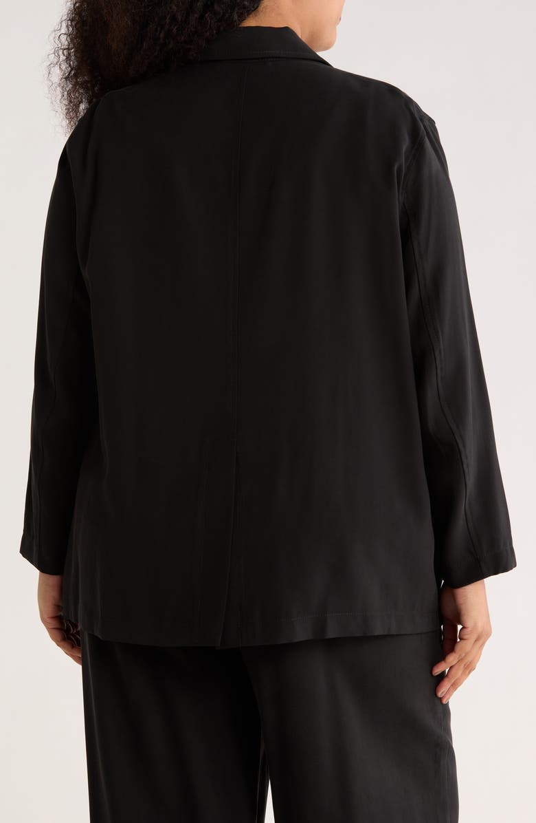 MAX STUDIO Oversize Brushed Twill Blazer, Alternate, color, Black