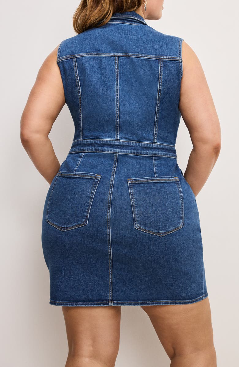 Good American Fit for Success Sleeveless Denim Minidress, Alternate, color, Indigo594