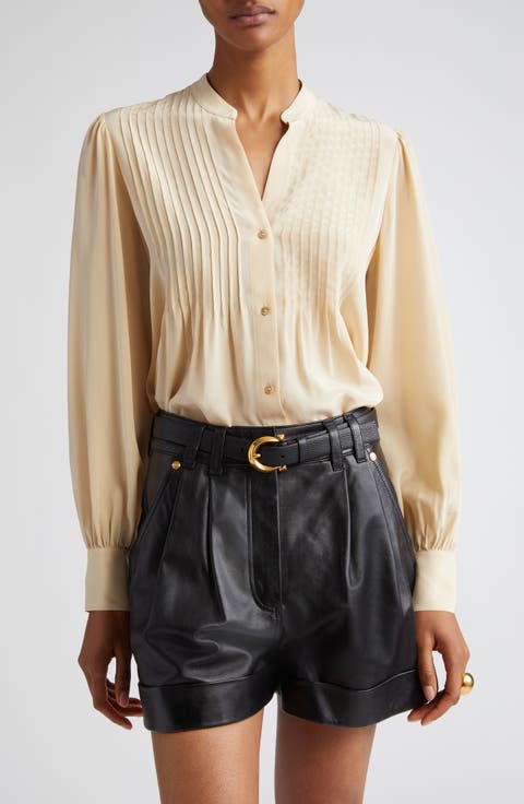 Mirage Pintuck Silk Shirt