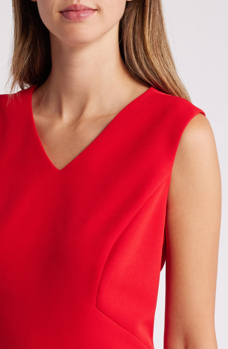 Anne Klein V-Neck Crepe Sheath Dress, Alternate, color, 