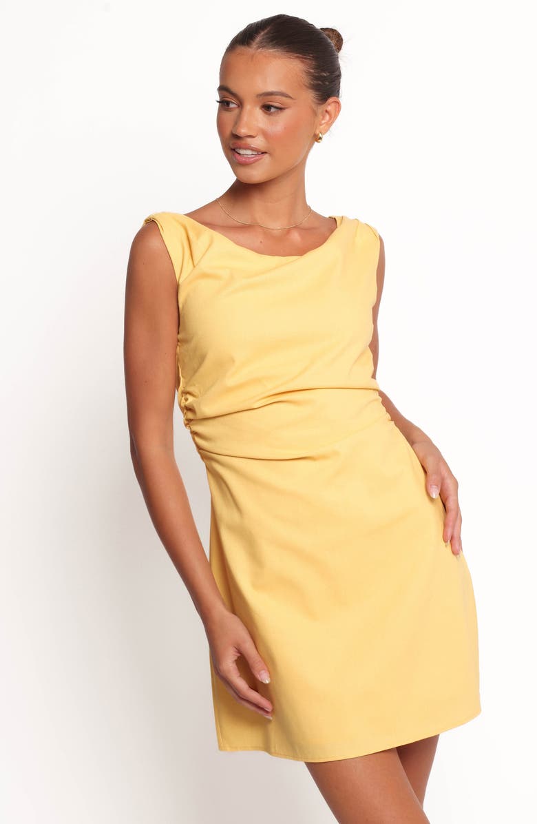 Petal & Pup Cielo Ruched Sleeveless Minidress, Alternate, color, Butter Yellow