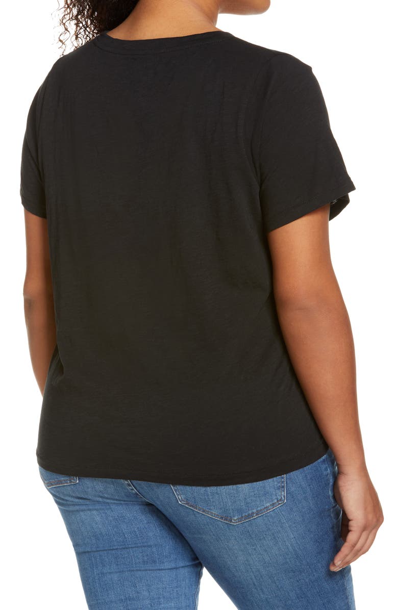Madewell Whisper Cotton V-Neck T-Shirt, Alternate, color, True Black