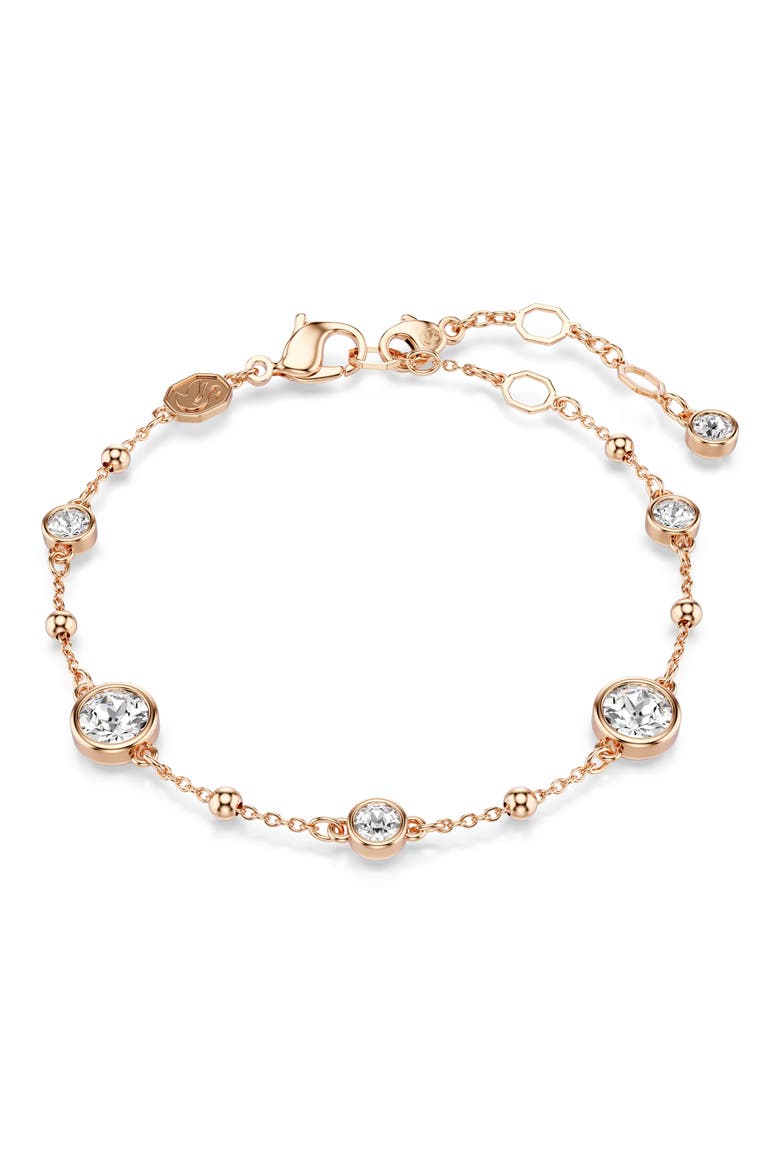Imber Crystal Station Bracelet, Main, color, ROSE GOLD/ WHITE