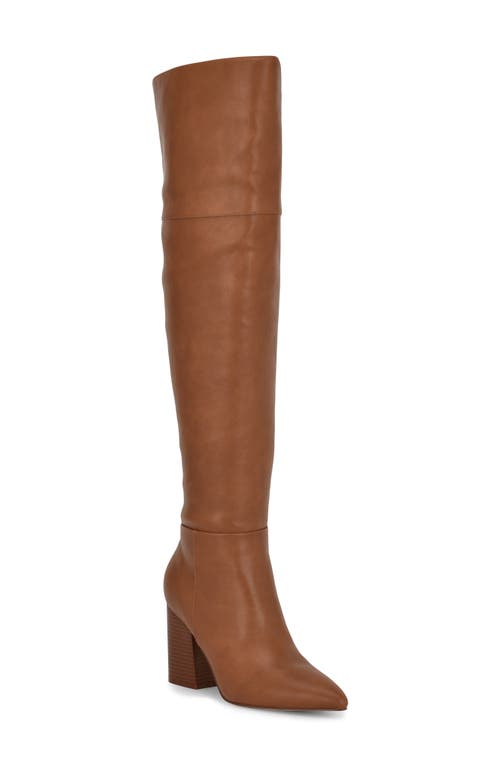 Nine West Pare Pointed Toe Over The Knee Boot In Medium Natural