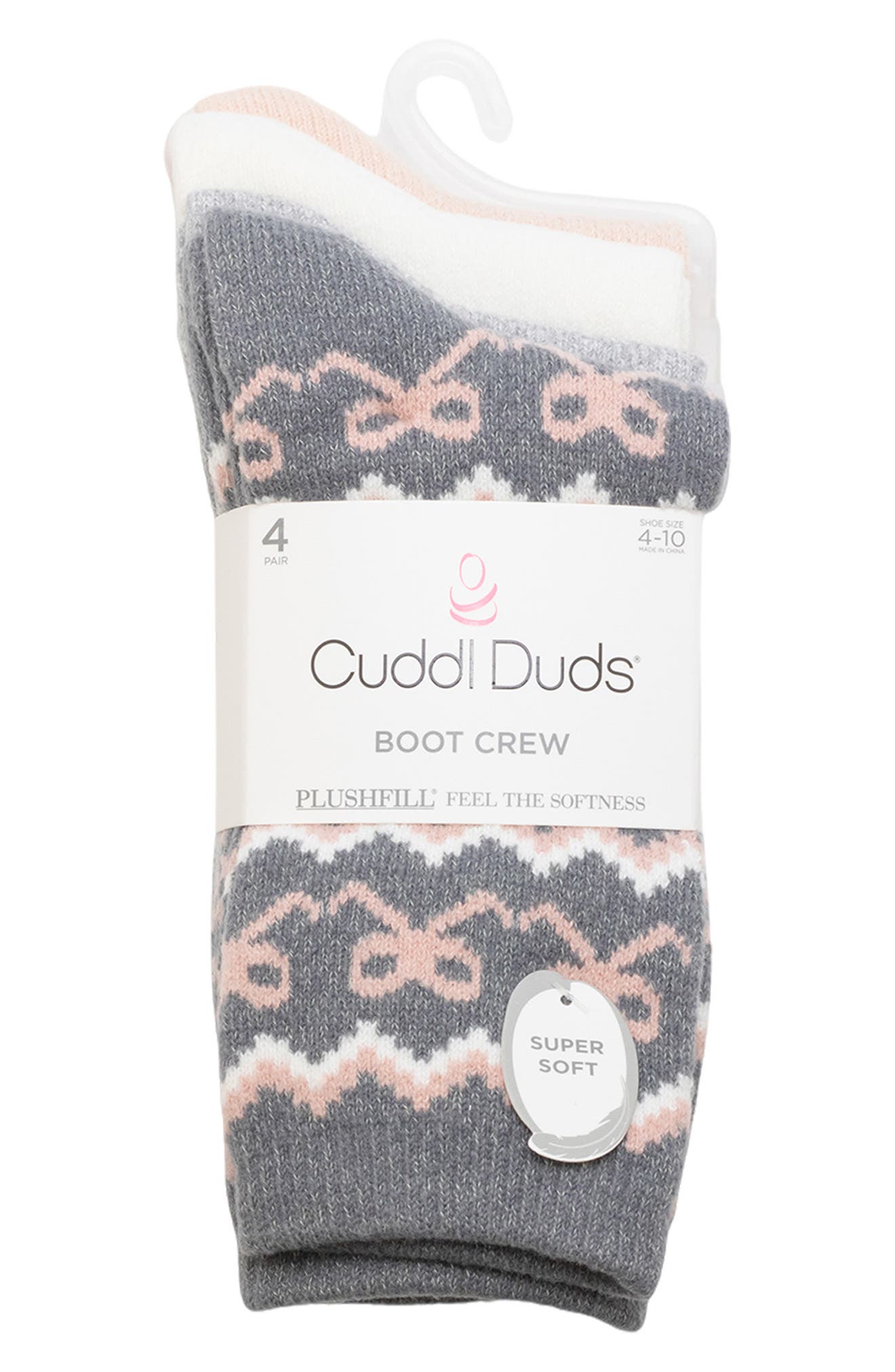 Assorted 4-Pack Boot Crew Socks