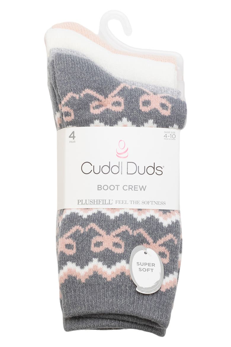 Assorted 4-Pack Boot Crew Socks, Main, color, QUIET SHADE